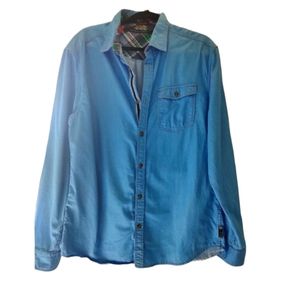 Sean John Men's Blue Button up Shirt Size 2XL